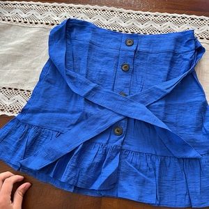 Topshop Bright Blue buttoned skirt